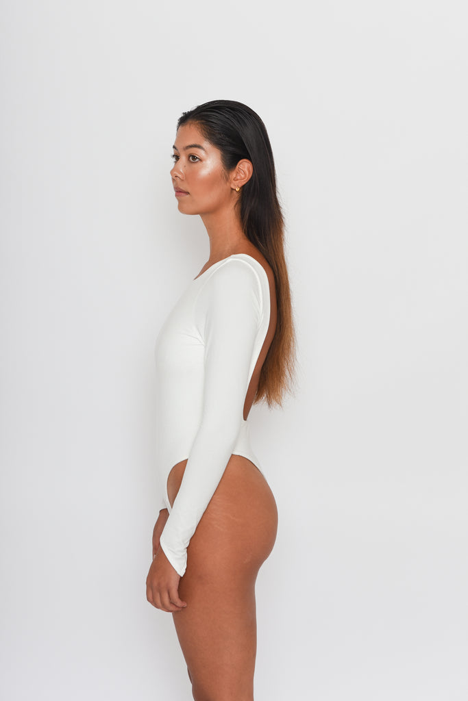 White Backless Bodysuit – Shape The Muse